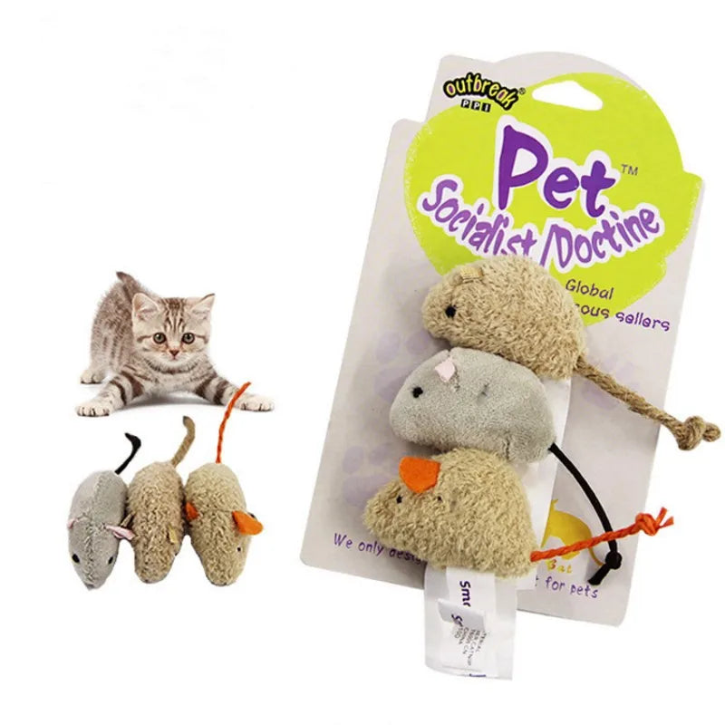 Set 3pezzi di Peluche a forma di topo